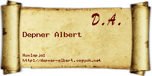 Depner Albert névjegykártya