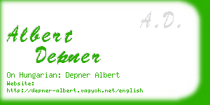 albert depner business card